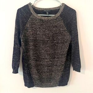 Kenneth Cole New York Shimmer Crewneck Sweater Gold Metallic XSP